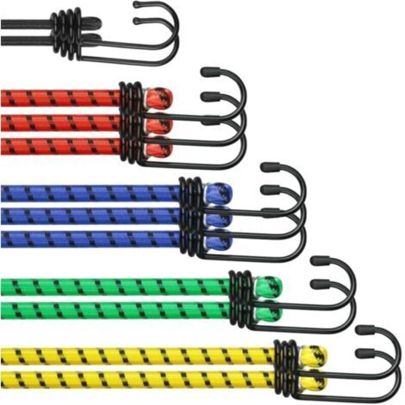 Hochleistungs-gummiseile, 12 Stück, 5 Größen, 4 Farben, Mit Haken, Zum Schutz Von Möbeln, Für Camping, Garten, Tragkraft: 35 Kg