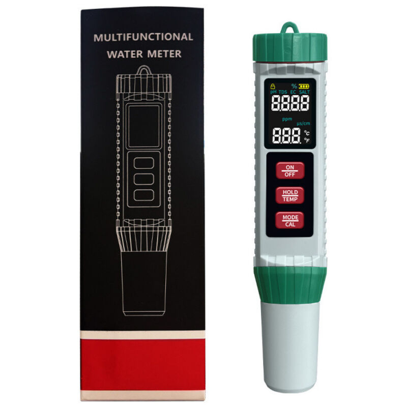 X51 5-in-1 Tragbarer Wasserqualitätstester In Stiftform: Messung Von Salzgehalt, Ph-wert, Tds Und Elektrischer Leitfähigkeit. Hochpräzises, Multifunktionales Wasserqualitätstester.
