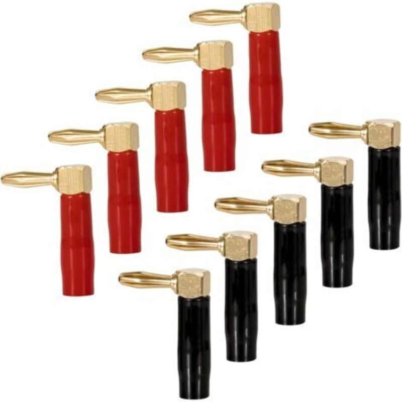 Mm 90-grad-bananenstecker Aus Vergoldetem Kupfer Für Lautsprecherkabel Von 0,5 Mm² Bis 6 Mm², Geeignet Für Lautsprecherkabel Und Verstärker, 10 Stück