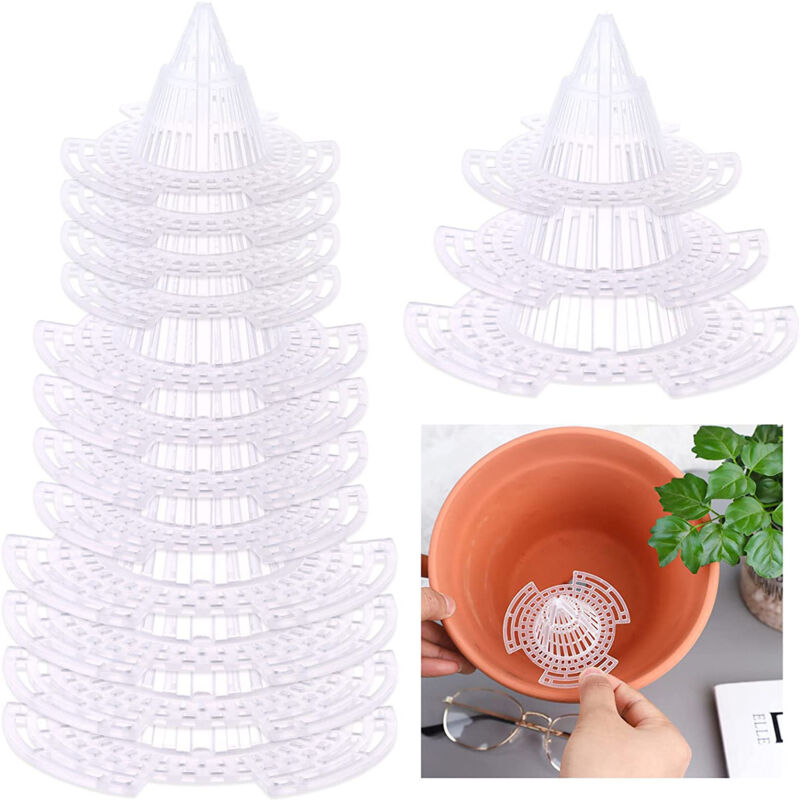 30 Stück Blumentopf-bodenfilternetz, Stereo-blumentopf-erddichtung, Wasserdicht, Atmungsaktiv, Insektenschutz, Konisches Netzpad