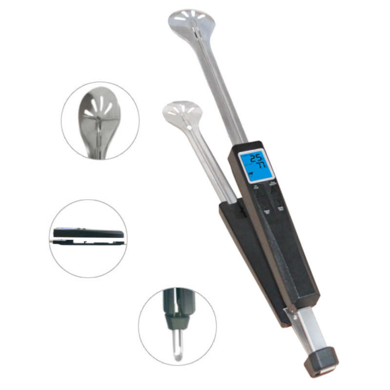 Multifunktionales Clip-thermometer Für Grillgerichte, Temperaturfühler Für Den Außenbereich, Küchenthermometer Für Fleisch Und Grillgut, 2-in-1-design, Edelstahlclip + Temperaturfühler