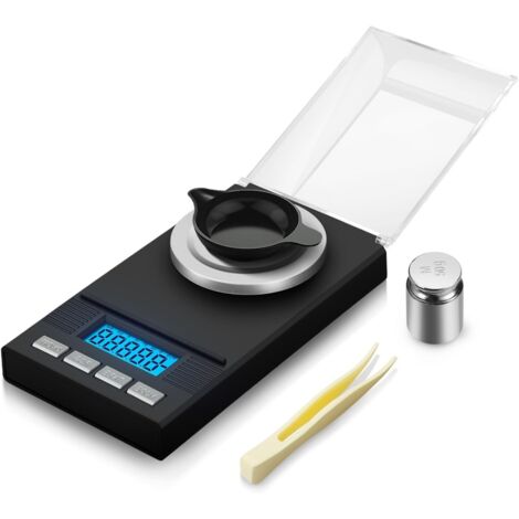 Elektronische Küchenwaage Mit Einer Genauigkeit Von 50 G/0,001 G, Tragbare Taschen-reisewaage Mit Wiegeplattform, Pinzette, Hintergrundbeleuchtung Und Deckel.