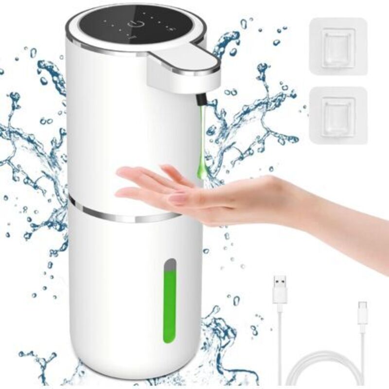 Automatischer Seifenspender, Leistungsanzeige, 380-ml-küchenseifenspender, 4-stufig Einstellbare Flüssigkeitsmenge, Berührungslose Infraroterkennung Für Shampoo Und Duschgel