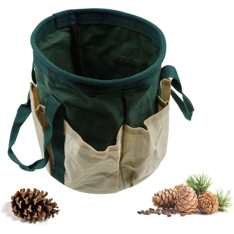 Gartengerätetasche Aus Wasserdichtem Oxford-canvas Mit Reinigungstuch – 6 Fächer Zur Aufbewahrung Von Werkzeugen, Vielseitige Und Strapazierfähige Aufbewahrungstasche