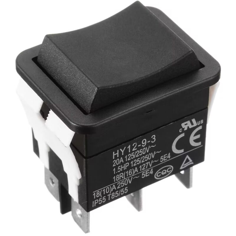 Hy12-9-3 Wippschalter, 6-poliger Wippschalter Mit Lichtbogenform, 125/250 V, 18/20 A, Industriequalität, Kodu Electrical Components