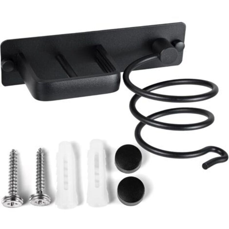 Csparcv (schwarz) Haartrocknerhalter Aus Aluminium Mit Wandmontierter Kabelaufwicklung Für Glätteisen, Haarbürsten Und Friseursalons – Ideal Für Hotels, Schlafzimmer, Badezimmer Und Friseursalons