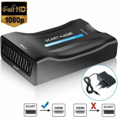 Scart-zu-hdmi-konverter, 1080p/720p-scart-zu-hdmi-videokonverter, Kompatibel Mit Hdtv, Set-top-box, Vhs, Xbox, Ps3, Sky, Dvd Und Blu-ray