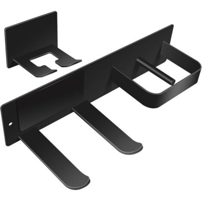 Csparcv (schwarz) Wandmontierter Haartrocknerhalter Aus Edelstahl, Universell Einsetzbar, Ohne Bohren, Für Hotelzimmer, Abstellraum