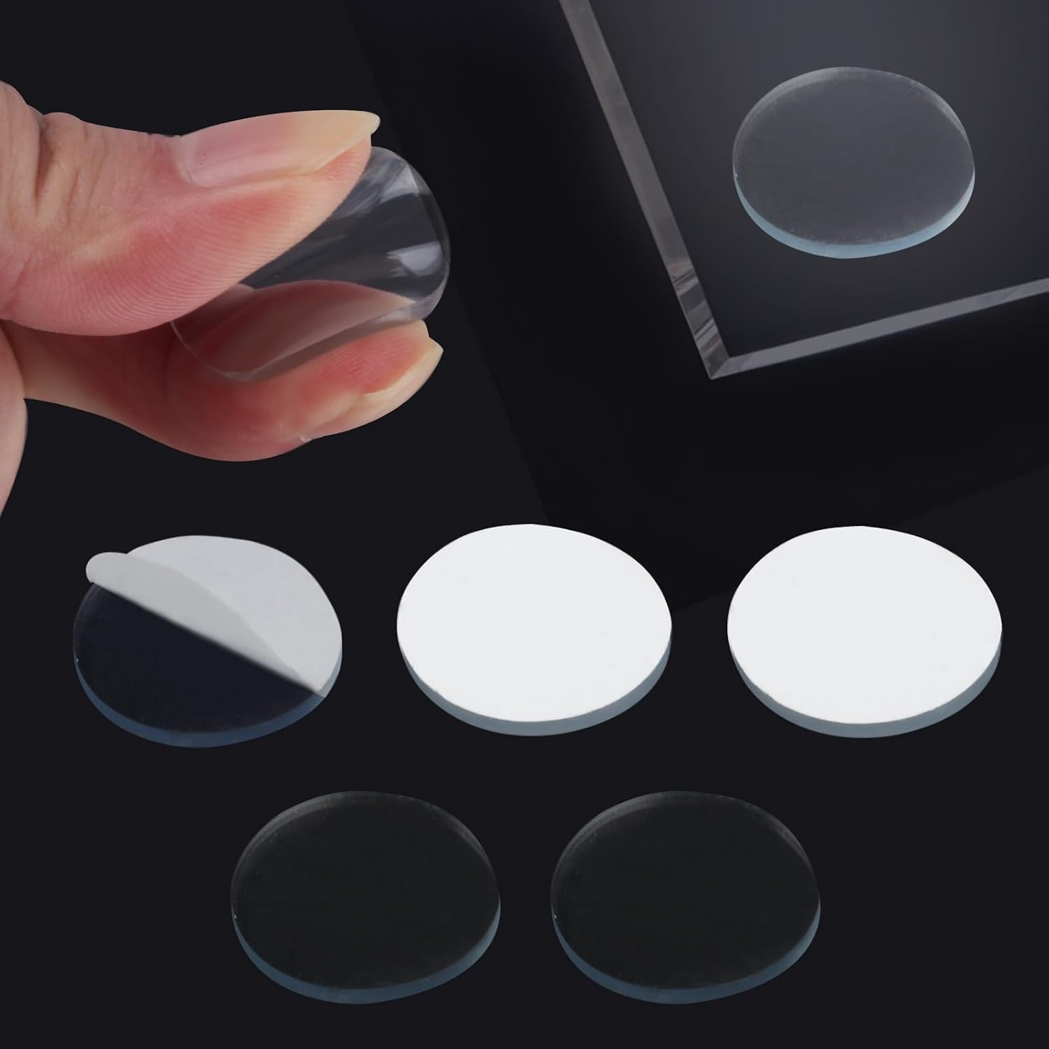 80 Stück Glas-tischgleiter, 25 Mm X 2,2 Mm Rutschfeste Glas-tischplatten-abstandshalter, Transparente Glas-tischplatten-abstandshalter, Kunststoffpuffer Für Glas-tischplatten