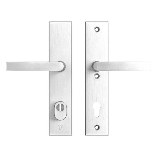 Axa Sicherheits Türbeschläge Set - Edge Plus Blok - Türklinken Mit Langschild - Pc92 Mit Kernziehschutz - Aluminium