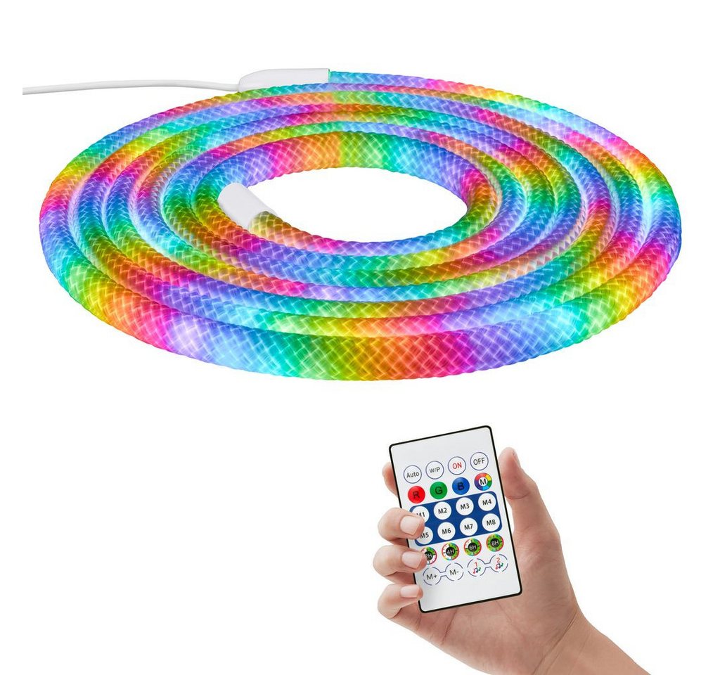 Briloner Led Band Fernbedienung 5m Rund 8w Rgbic Farbwechsel 360 Grad Beleuchtung Weiß - Led Stripe Wohnzimmer Party Gaming Bild 5