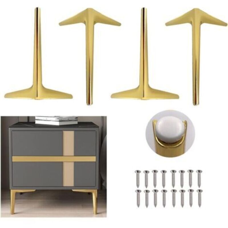 Metallmöbelbeine, Dreieckige Möbelbeine, Diy-tischbeine, Moderne Metallsofabeine, Geeignet Für Sofa, Kleiderschrank, Bett, Tisch, Stuhl, 4er-set (gold 18 Cm)