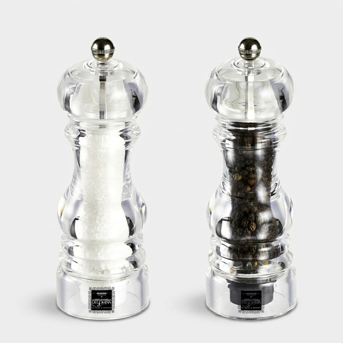 Bisetti Salz- Und Pfeffermühlen-set, Manuell, Transparent, Tisch, 17,5 Cm