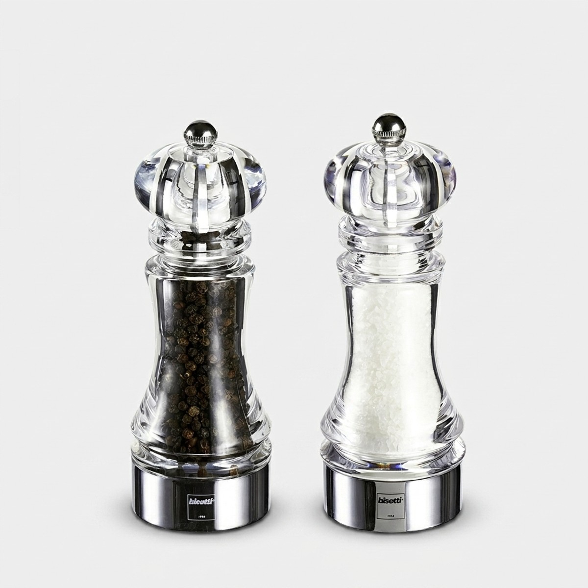 Durchsichtige Salz- Und Pfeffermühle Für Tisch Und Küche 17,5 Cm Bisetti Stonewhite