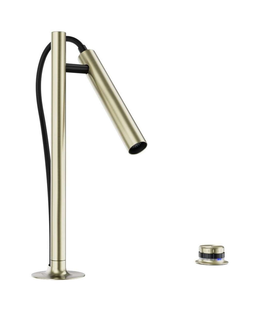 Blanco Luneoo S - Elektronische Spülenbatterie Mit Flexiblem Arm Und Brause, Netzanschluss, Satiniertes Gold 527974