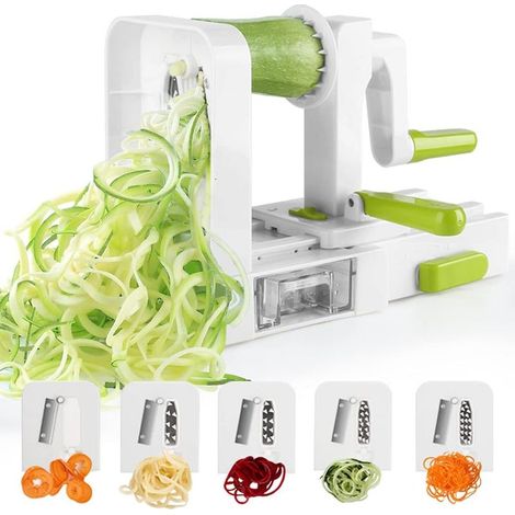Tigrezy Spiralizer 4 – Spiralschneiderklingen, Faltbarer Gemüseschneider Für Zucchini, Nudeln, Gemüsenudeln Und Spaghetti