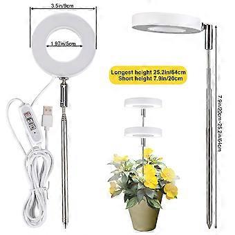 Pflanzenlampe, Vollspektrum-wachstumslampe, Höhenverstellbare Pflanzenlampe Mit 2/4/8-stunden-ein-/ausschaltautomatik, 4 Lichtmodi Für Zimmerpflanzen
