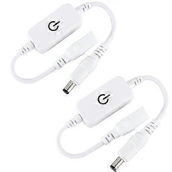 Stück 12-24v 4a Einzelfarbiger Led-streifenlicht-helligkeitsregler Ein/aus Inline-berührungsschalter Dc Mini-led-berührungsschalter (weiß)