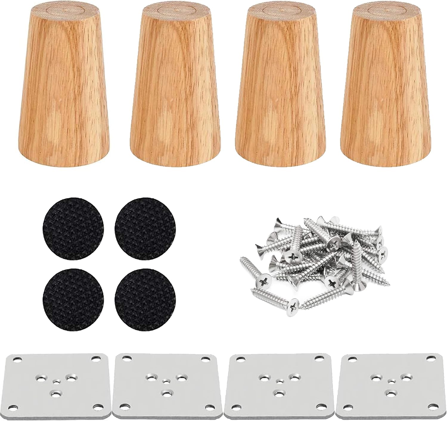 4er-set Holzmöbelbeine, 15 Cm Ersatz-sofabeine, Kaffee