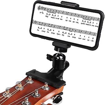 Handyhalterung – Smartphone-halterung – Handyhalterung Für Gitarre Und Bass – Halterungsclip Für Live-übertragungen – Kopfhörerhalterung Für Gitarre – Kunststoff – Schwarz