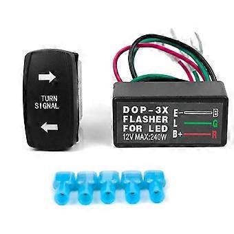 12v Universal-blinkregler Mit 3-adriger Verkabelung, Inklusive Blinkerschalter Und Led-blinkerrelais Für Boote, Lkws, Autos, Atvs Und Utvs
