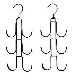 Taschenhalter – 2 Stück, Insgesamt 12 Haken – Handtaschenhaken – Garderobenständer – Kleiderständer – Drehbar – Platzsparend – Haken Für Taschen, Hüte, Gürtel, Accessoires