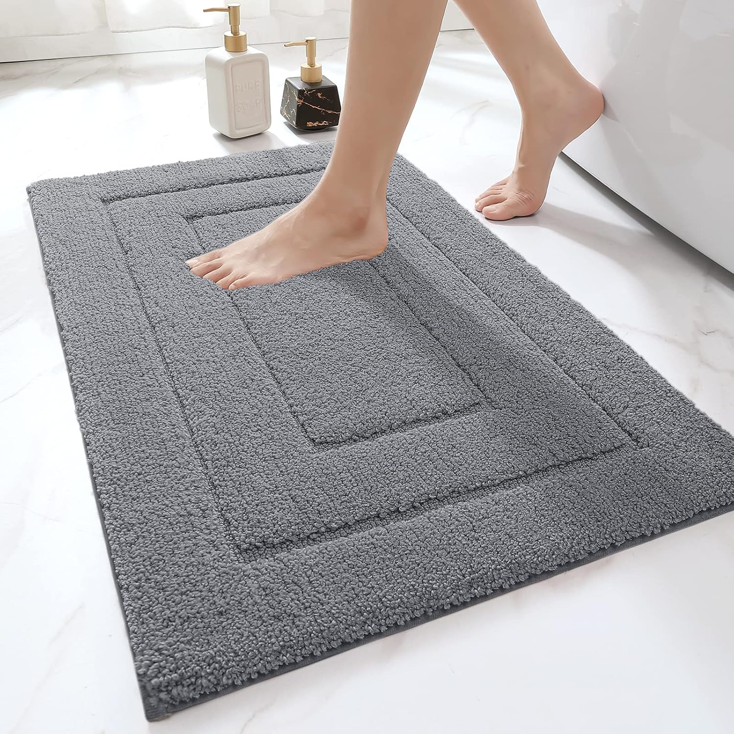 Rutschfeste Badematte, Wasserabsorbierende, Flauschige Mikrofaser-badematte, Mach
