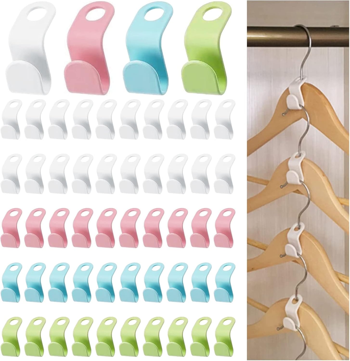 48 Stück Kleiderbügelhaken Aus Kunststoff, Kleiderbügelclip-halter, Hakenverbindung