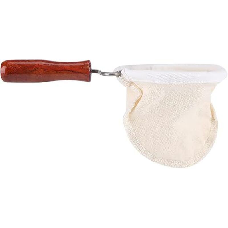 1 Stück Wiederverwendbarer, Handgefertigter Kaffeefilter Aus Flanelltuch, Waschbar, Mit W