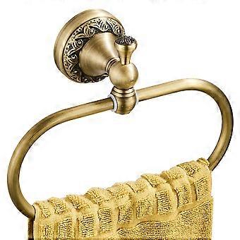 Ovaler Handtuchring Aus Antikem Messing Mit Aufwendigem Muster, Wandhalterung Für Handtücher, Badezimmer Und Küche, Gebürstete Bronze