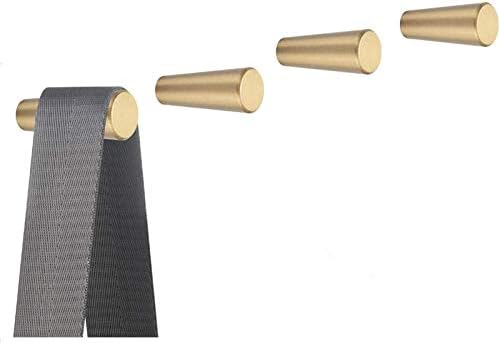 4er-set Wandhaken Aus Gebürstetem Messing, 45 Mm X 15 Mm, Goldfarbenes Handtuch