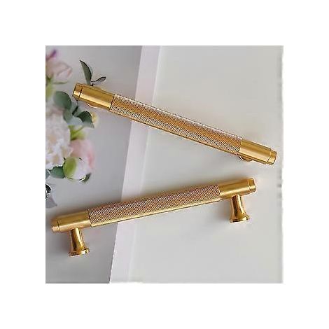 (gebürstetes Gold) Set Mit 2 Modernen Goldenen Schrankgriffen, 128 Mm Lochabstand, Vintage-griffe Für Küchenschränke, Kommoden Und Kleiderschränke