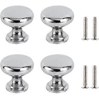 4er-set Schubladengriffe, Silberfarben, 30 Mm Möbelknöpfe, Runde Schubladengriffe, Türknöpfe Und Möbelgriffe Für Schränke, Küchenmöbel Und Kinderzimmer.