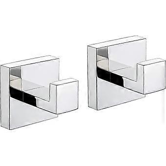 Handtuchhaken, Bademantelhaken, Badezimmer-, Küchen- Und Garagenhaken, Edelstahl, Wandmontage, 2er-pack, Polierte Chromoberfläche