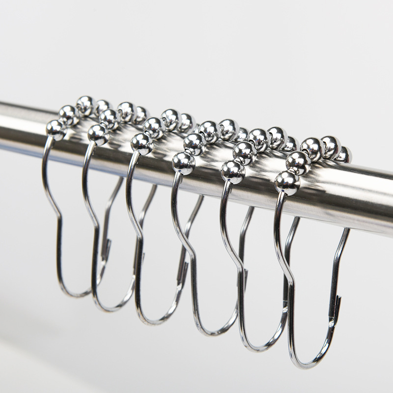 12 Duschring-set, Duschvorhangringe, Edelstahl