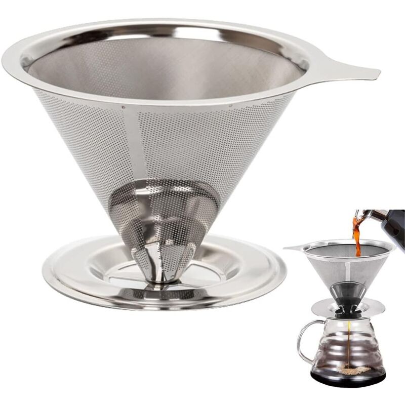 Kaffeefilter Aus Edelstahl, Wiederverwendbarer Kegel-kaffeefilter, Perm