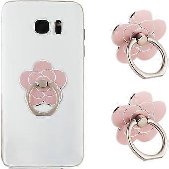 2er-pack Handy-ringhalter Aus Metall In Blumenform, Universelles Zubehör (roségold)