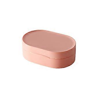 Ellipse 2er-set Duschseifenschalen, Runde Und Ovale Seifenbox, Reiseseifenschale Aus Kunststoff (rosa)