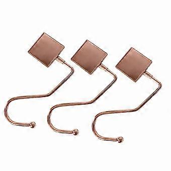 Sztxj 3er-pack Schreibtisch-s-haken, Abnehmbare Haken, Haushalts-eisen-taschenhaken, Roségoldene Weihnachtssockenhaken