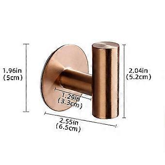 Runde, Selbstklebende Handtuchhaken – 2 Haken – 5 × 6,5 × 5,2 Cm – Edelstahl – Roségold