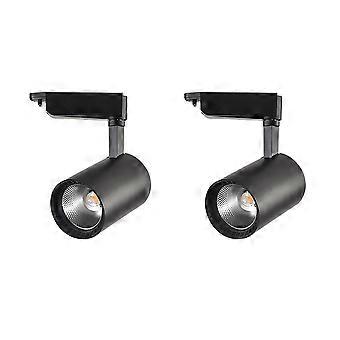 Sztxj 2er-pack Led-schienenstrahler Für Bekleidungsgeschäfte, Schaufensterbeleuchtung, Akzentbeleuchtung, Wandbeleuchtung, Ausstellungsbeleuchtung (schwarzes Gehäuse, Warmes Licht, 10 W)