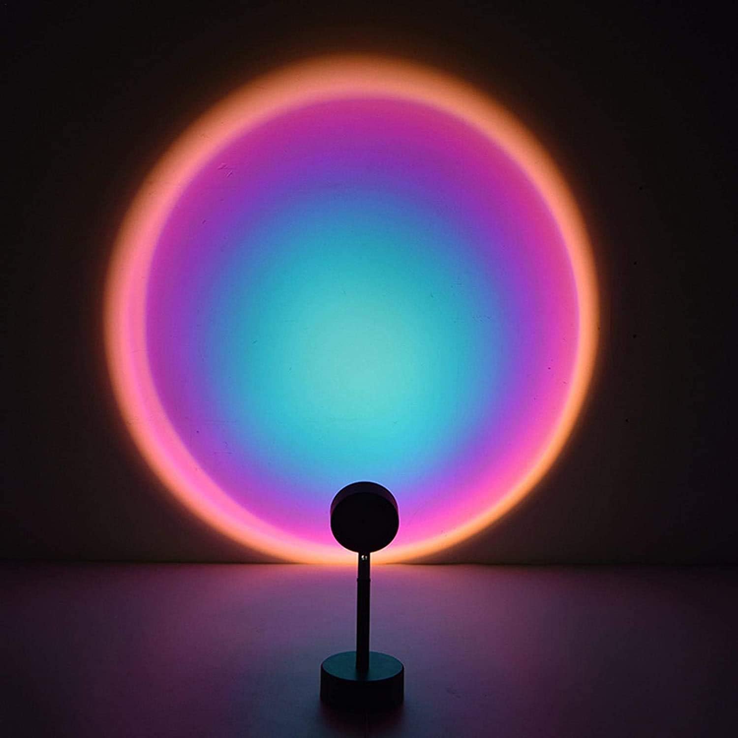 Seltene Led-projektions-stehlampe Mit Perle, Regenbogen-iridescence-lampe Moo
