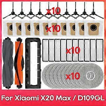 Zubehör Für Saugroboter X20 Max / D109gl: Hauptbürste, Seitenbürste, Hepa-filter, Wischtuch, Staubbeutel