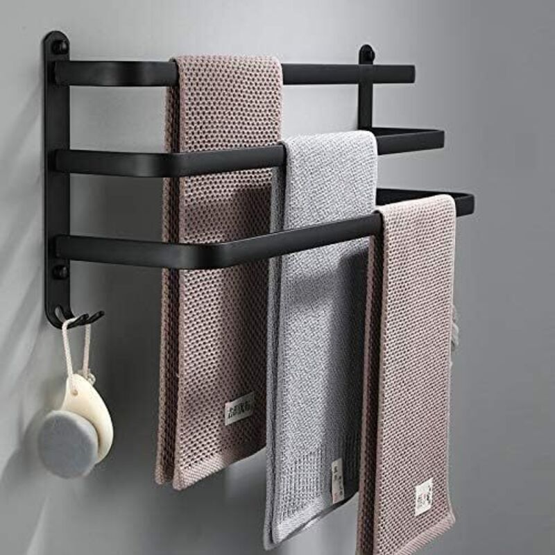 Handtuchhalter Fürs Badezimmer, Schwarze Selbstklebende Wandhandtuchhalter Für S