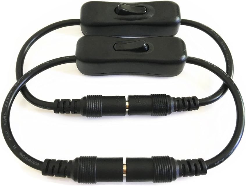 2 Stück/packung Schwarz Dc 12v Inline Schalter 5,5mmx2,1mm Dc Stecker A