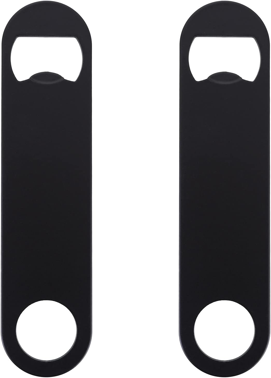 Zwei Schwarze Bierflaschenffner, Flacher Flaschenffner Edelstah