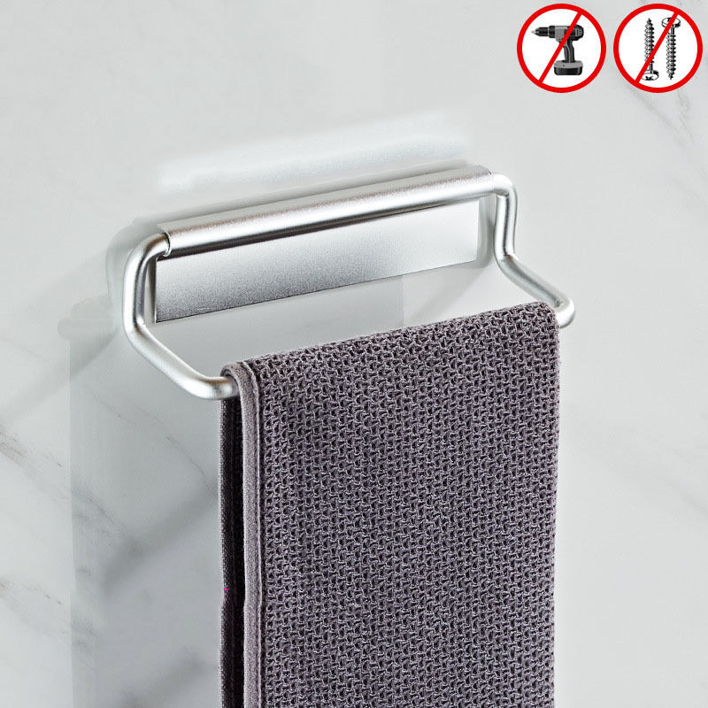Wandmontierter Handtuchhalter, Handtuchring Aus Aluminium, Schwarzer Handtuchhalter