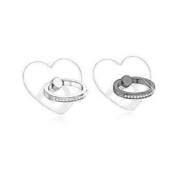 Transparenter Herz-handyringhalter, Transparenter Ring-handyhalter Mit Diamantring