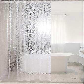Schimmelresistenter Duschvorhang 180 X 200 Cm, Halbtransparent, Aus Eva-material, Wasserdicht, Waschbar, 3d-design, Mit 12 Ringen, Pvc-frei