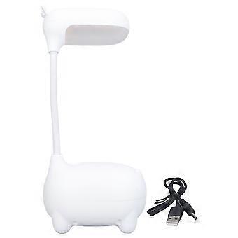 Led-schreibtischlampe Mit Usb-ladefunktion, Weißes Licht, Einzigartiges Cartoon-design, Kompakte Tischleuchte Mit Augenschutz